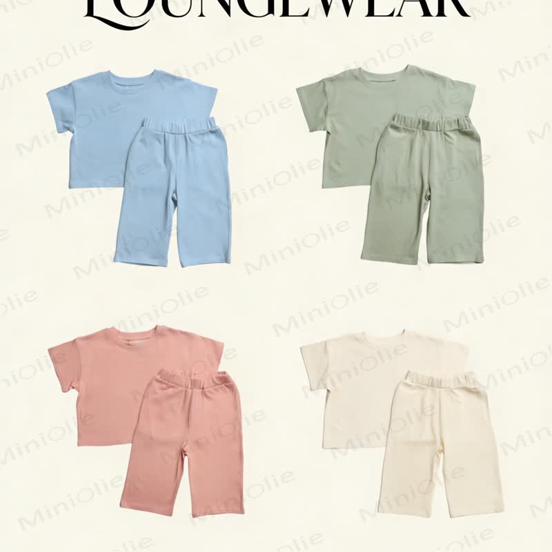 Baby Toddler Solid Color Tee and Pants Set - image 1