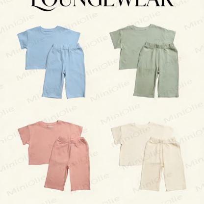 Baby Toddler Solid Color Tee and Pants Set - image 1