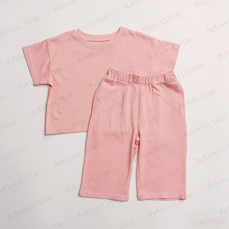 Baby Toddler Solid Color Tee and Pants Set - Pink - 3-4T - image 4
