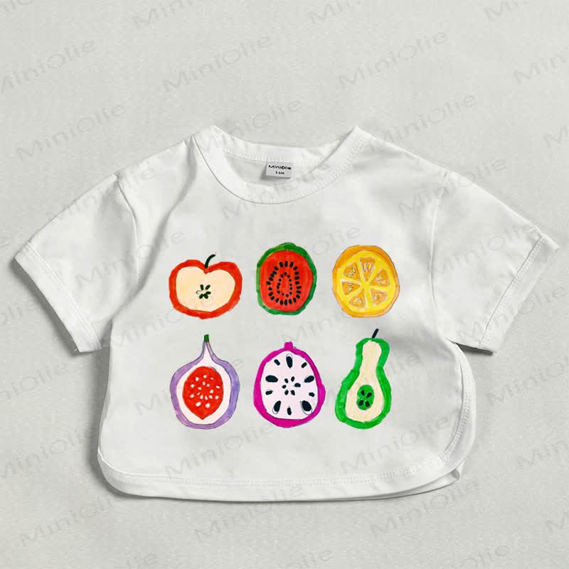 Baby Full of Fruits Apple Lemon White T-shirt - White - 18-24M - image 1