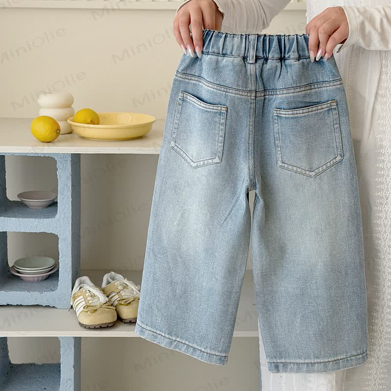 Toddler Girl Bow Denim Pants - image 2