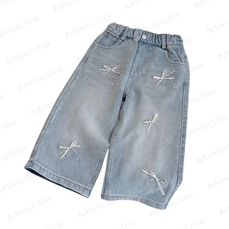 Toddler Girl Bow Denim Pants - image 8