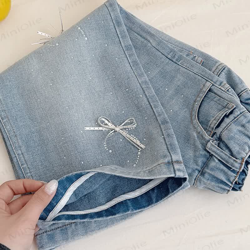 Toddler Girl Bow Denim Pants - image 6