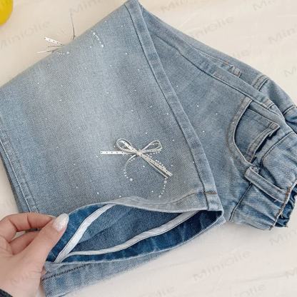 Toddler Girl Bow Denim Pants - image 6