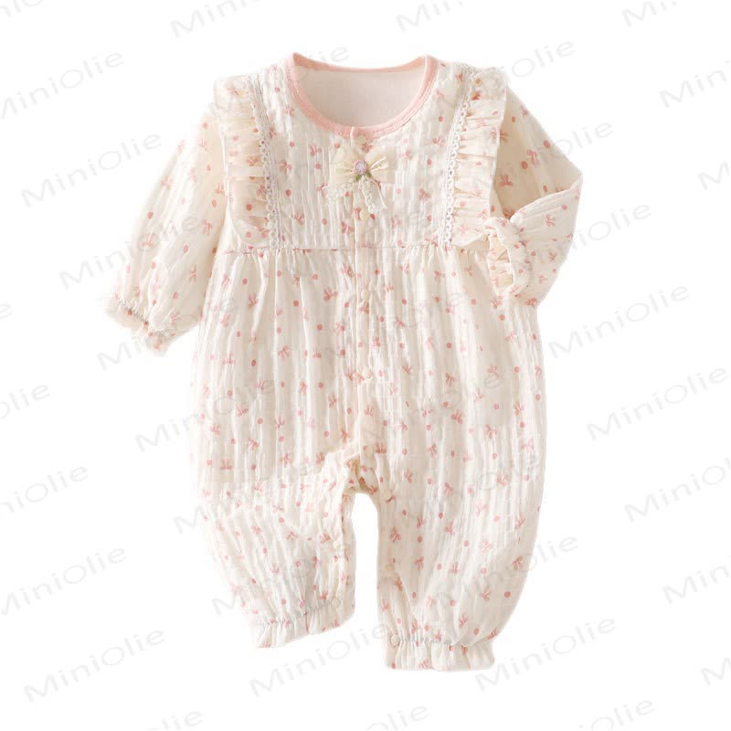 Baby Bow Dot Cotton Romper - image 8