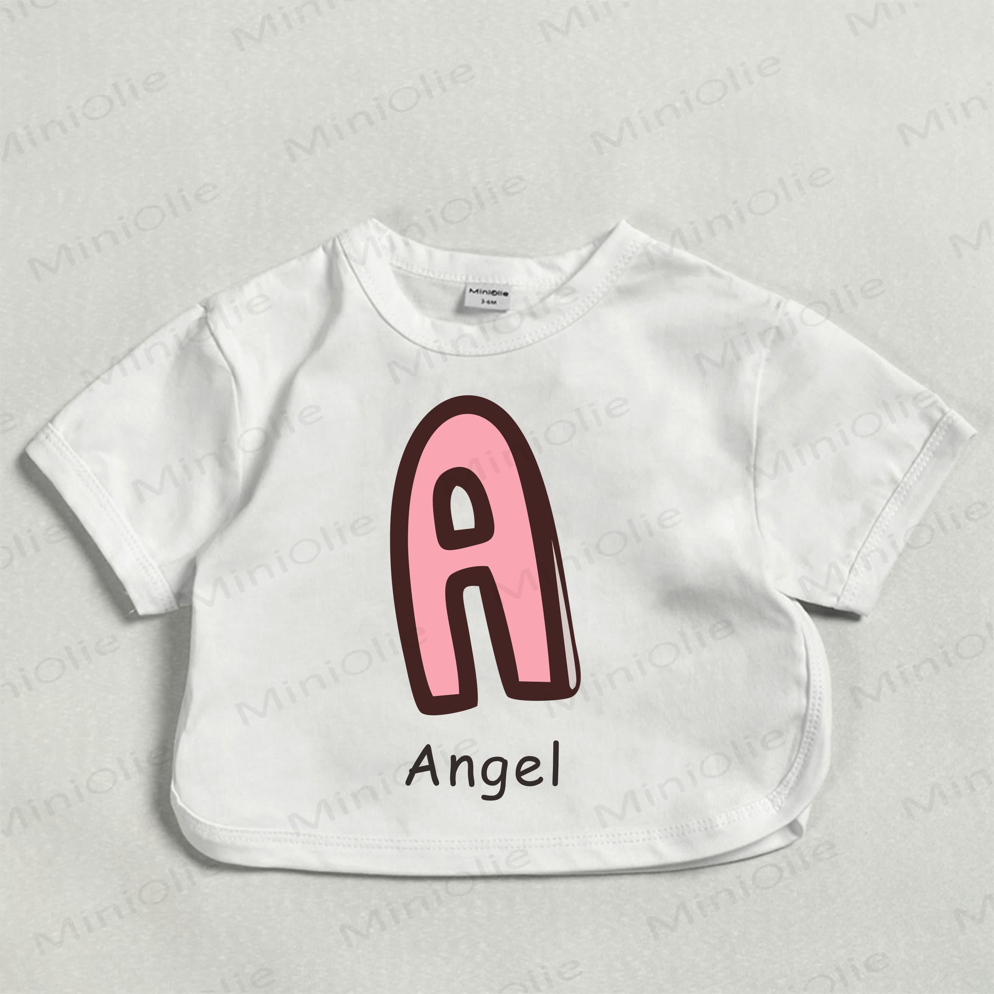 Personalized Big Letter Baby Name Customization White T-shirt - image 1