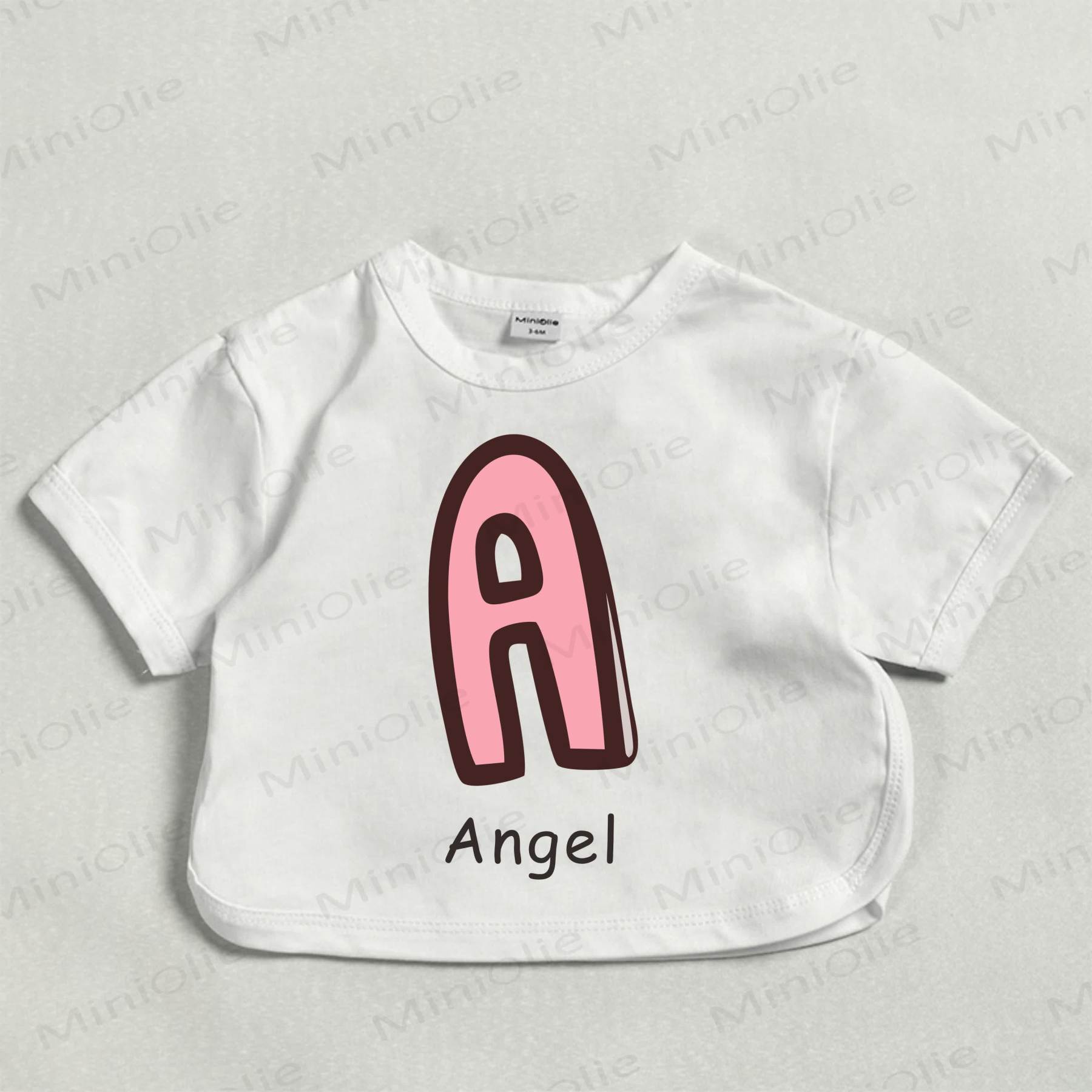 Personalized Big Letter Baby Name Customization White T-shirt - image 1