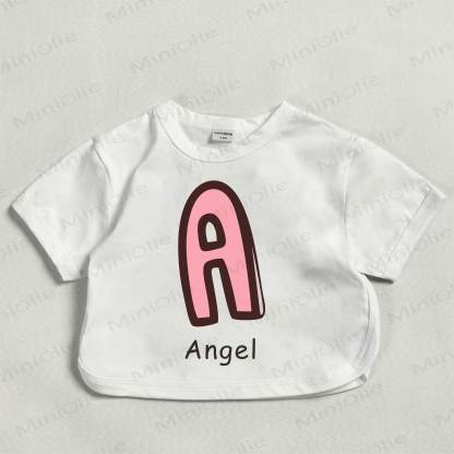 Personalized Big Letter Baby Name Customization White T-shirt - image 1