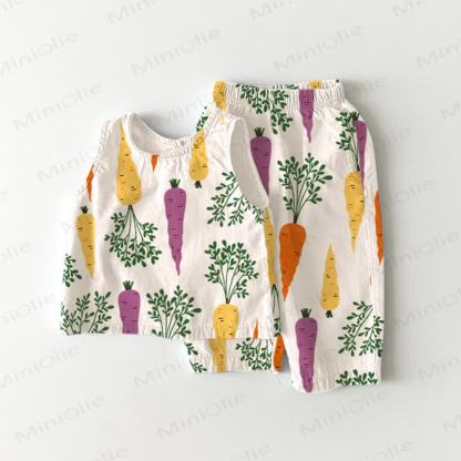 Baby 2-Piece Carrot Beige Sleeveless Set - Beige - 2-3T - image 1