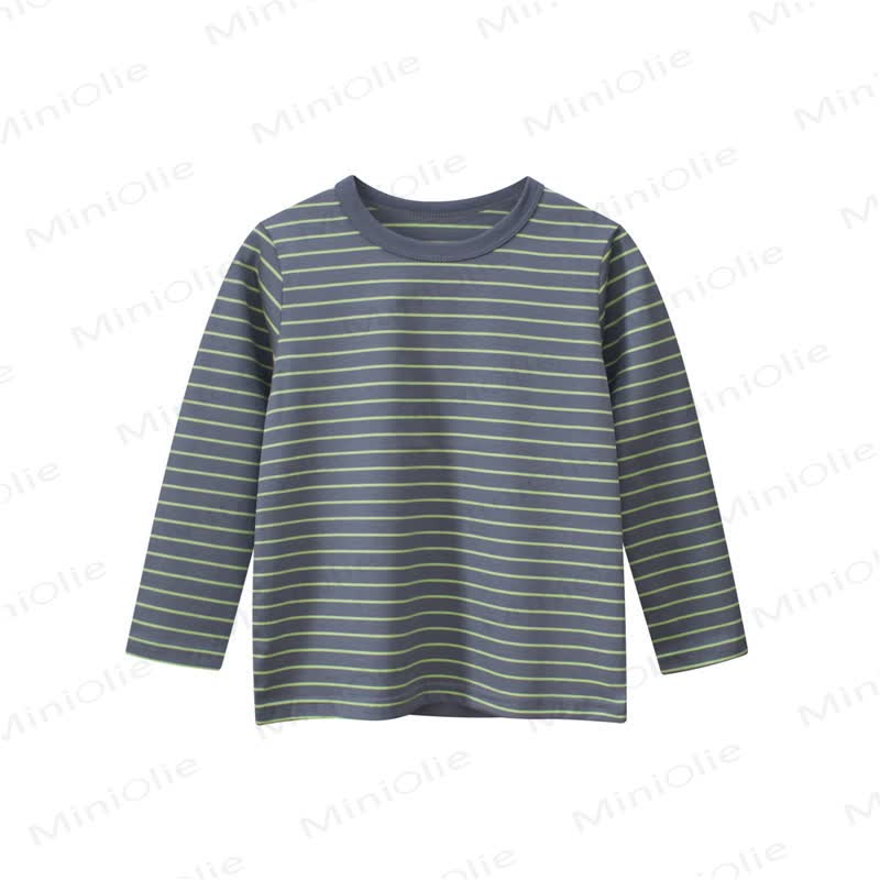 Toddler Striped Crewneck T-shirt - Green - 8-9T - image 2