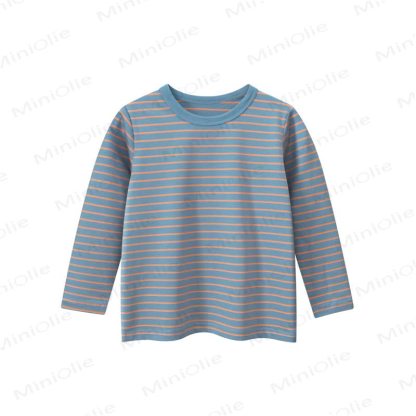 Toddler Striped Crewneck T-shirt - Orange - 8-9T - image 3
