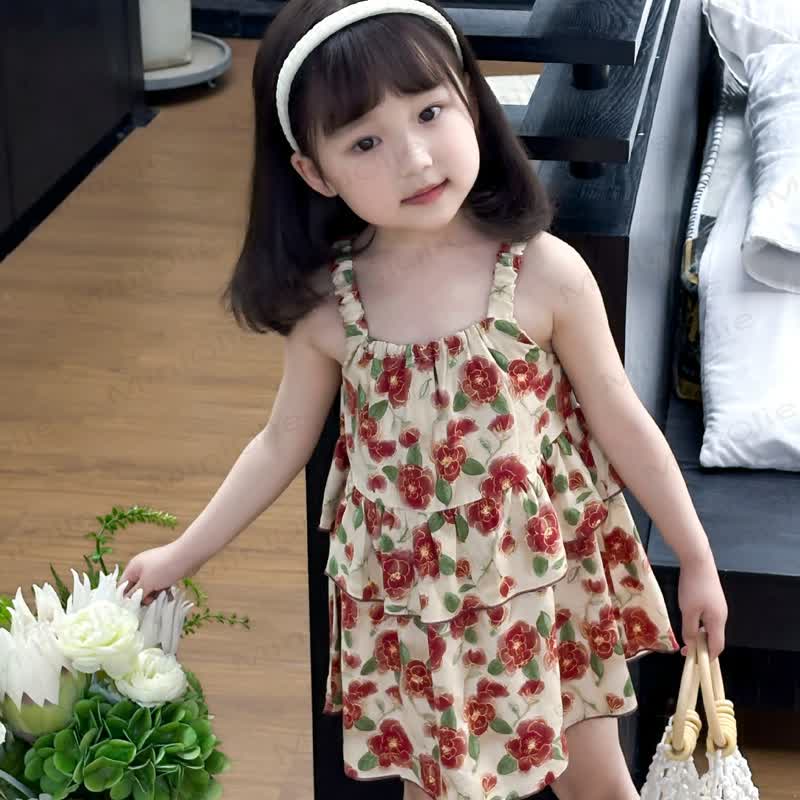Toddler Girl Floral Ruffle Strap Dress - image 7