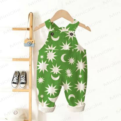 Baby Toddler Moon Star Overalls - Green - 3-5T - image 1