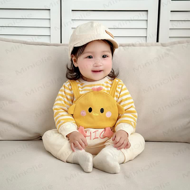 CHICK Baby Fake 2pcs Striped Romper - image 2
