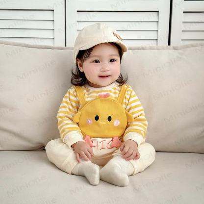 CHICK Baby Fake 2pcs Striped Romper - image 2