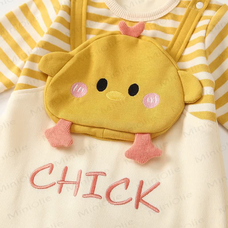 CHICK Baby Fake 2pcs Striped Romper - image 4