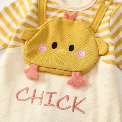 CHICK Baby Fake 2pcs Striped Romper - image 4