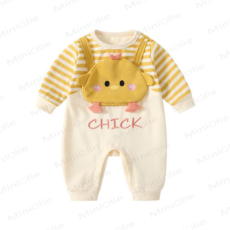CHICK Baby Fake 2pcs Striped Romper - image 5