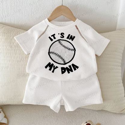 IT'S IN MY DNA Baby Baseball 2-piece White Waffle Set - White - 2-3T - image 1