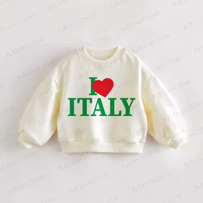 I ❤ ITALY Baby Toddler Sweatshirt - Cream - 3-5T - image 1