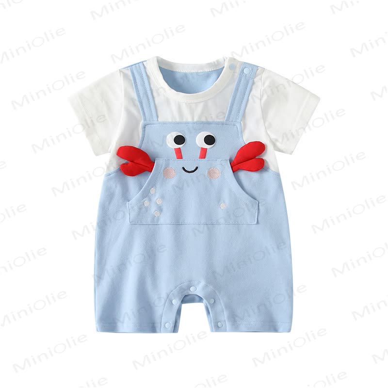 Baby Fake 2pcs Crab Pocket Romper - image 5