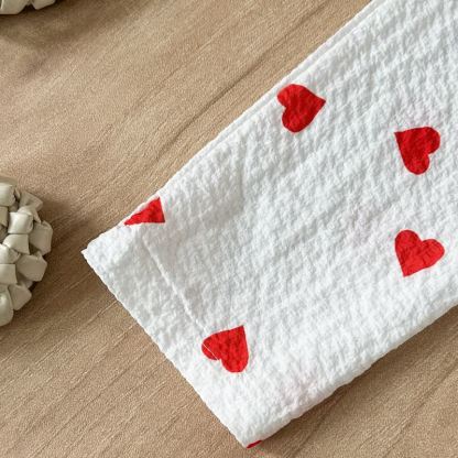 Baby Heart Print Ruffle Cotton Dress Set - image 8