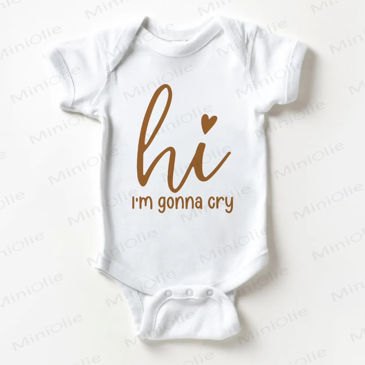 HI I'M GONNA CRY Baby White Bodysuit - White - 18-24M - image 1