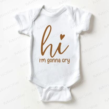 HI I'M GONNA CRY Baby White Bodysuit - White - 18-24M - image 1
