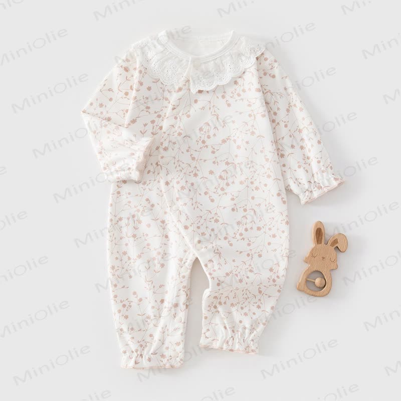 Baby  Lace Floral Cotton Romper - image 6
