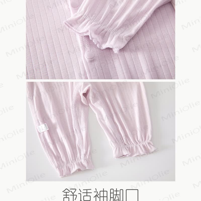 Baby Ribbed Lace Collar Long Sleeve Romper - image 4