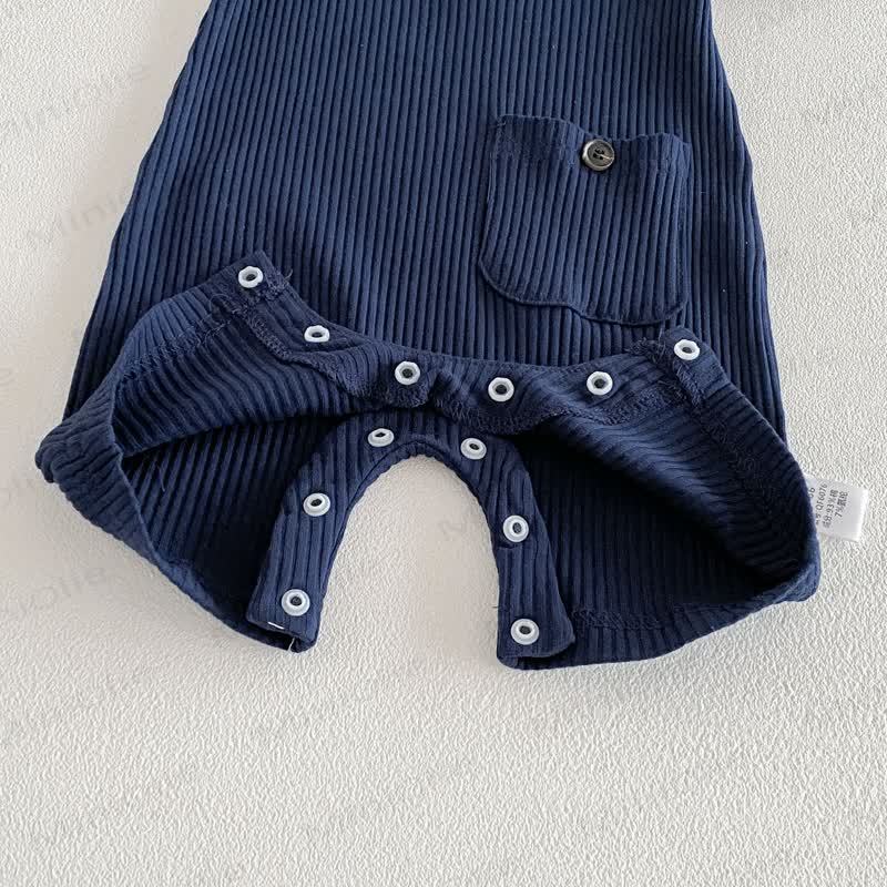 Baby Breathable Rib Pocket Romper - image 8