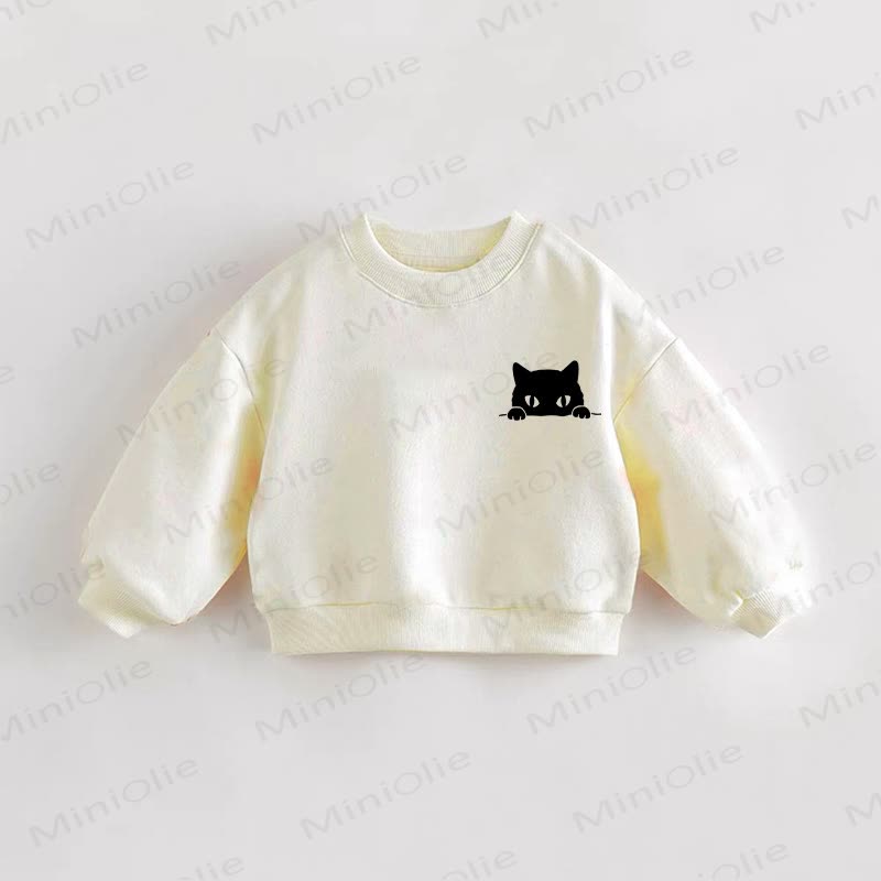 Baby Cat Toddler Sweatshirt - Cream - 3-5T - image 1