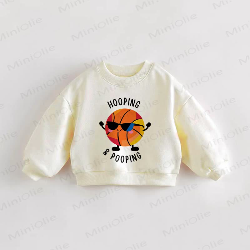 HOOPING&POOPING Baby Toddler Sweatshirt - Cream - 3-5T - image 1
