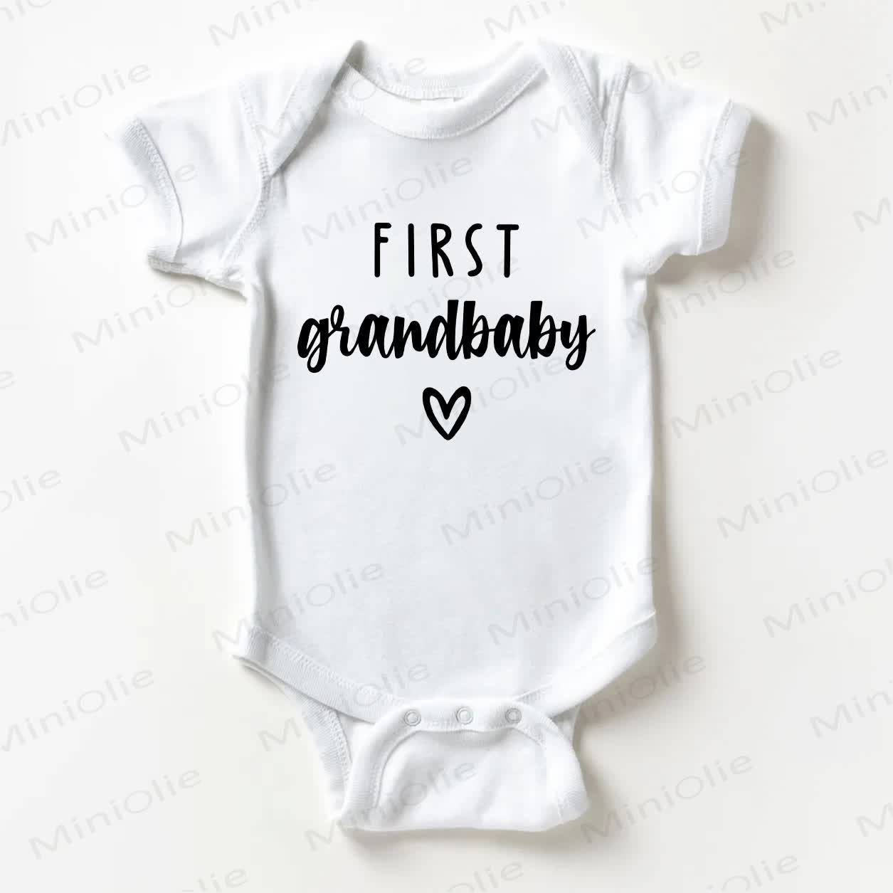FIRST GRANDBABY Heart Baby White Bodysuit - White - 18-24M - image 1
