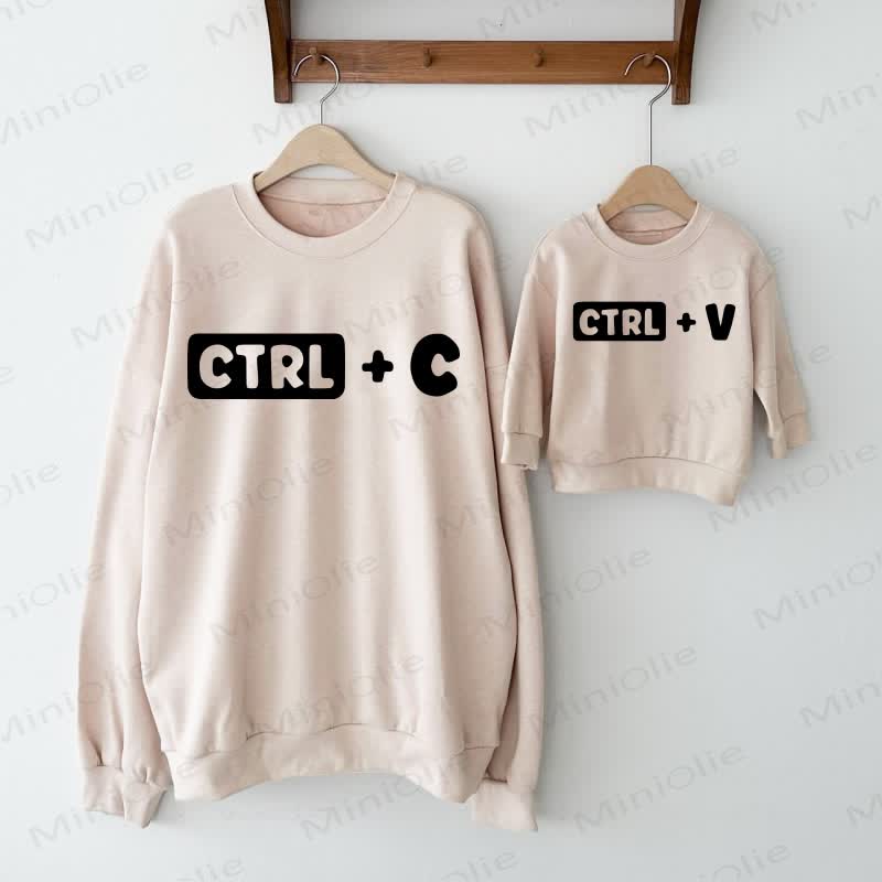 CTRL + C/CTRL + V Baby Simple Family Sweatshirt - Beige - Adult Sweatshirt: XL - image 1