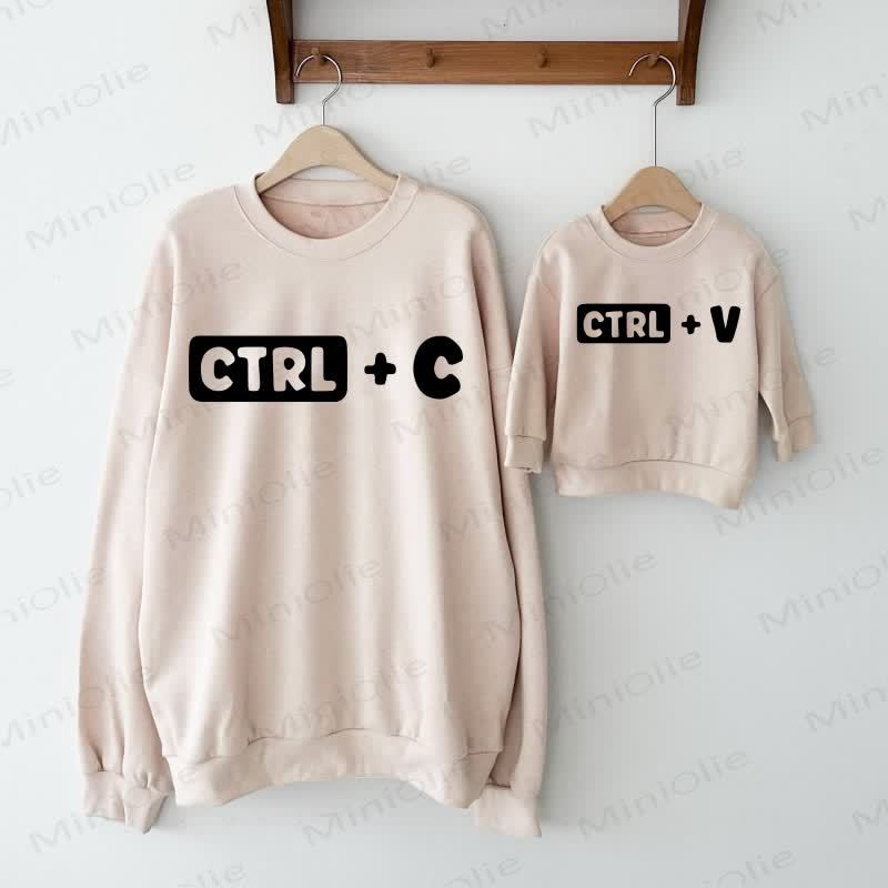 CTRL + C/CTRL + V Baby Simple Family Sweatshirt - Beige - Adult Sweatshirt: XL - image 1