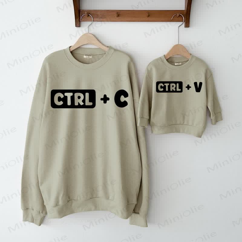 CTRL + C/CTRL + V Baby Simple Family Sweatshirt - Grey Green - Adult Sweatshirt: XL - image 4