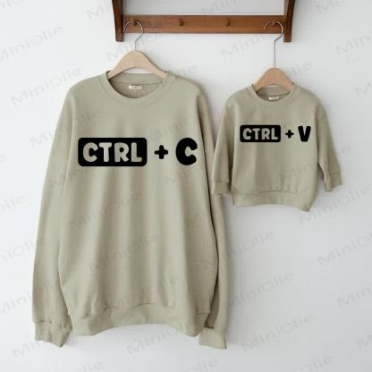 CTRL + C/CTRL + V Baby Simple Family Sweatshirt - Grey Green - Adult Sweatshirt: XL - image 4