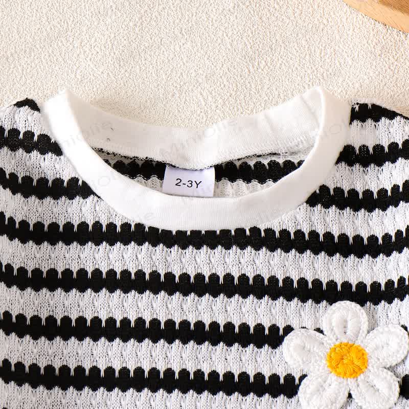 Toddler Flower Striped Set - image 2