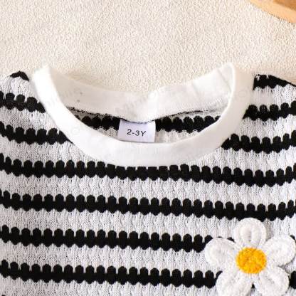 Toddler Flower Striped Set - image 2