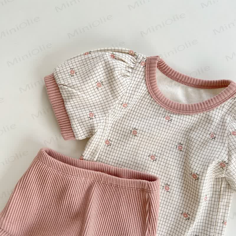 Baby Floral Top and Shorts Rib Set - image 5