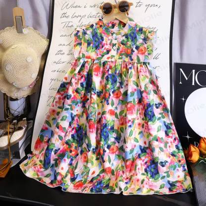 Baby Toddler Girl Floral Ruffle Dress - Multicolor - 6-7T - image 2