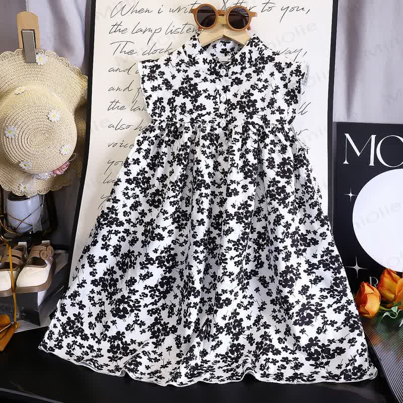 Baby Toddler Girl Floral Ruffle Dress - Black - 6-7T - image 5