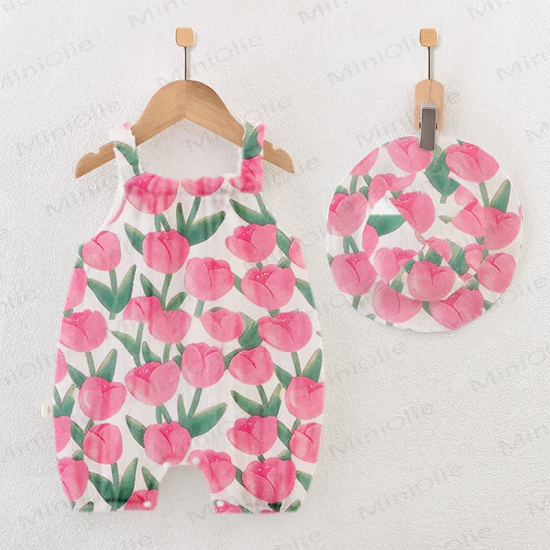 Baby White Tulip Romper with Hat - White - 18-24M - image 1