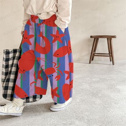 Baby Toddler Animal Striped Pants - Red&Purple - 2-3T - image 1