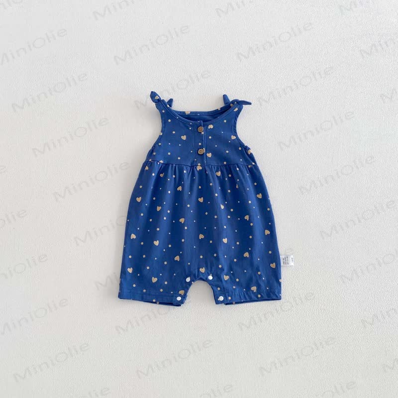 Baby Breathable Soft Cotton Blend Tie Strap Summer Romper - image 23