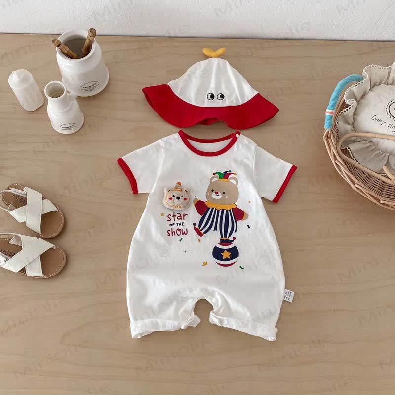 STAR OF THE SHOW Baby Romper with Hat - White - 18-24M - image 1