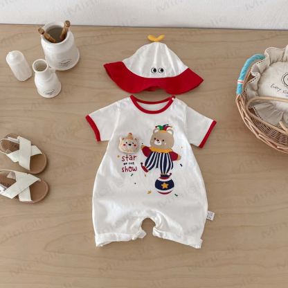 STAR OF THE SHOW Baby Romper with Hat - White - 18-24M - image 1