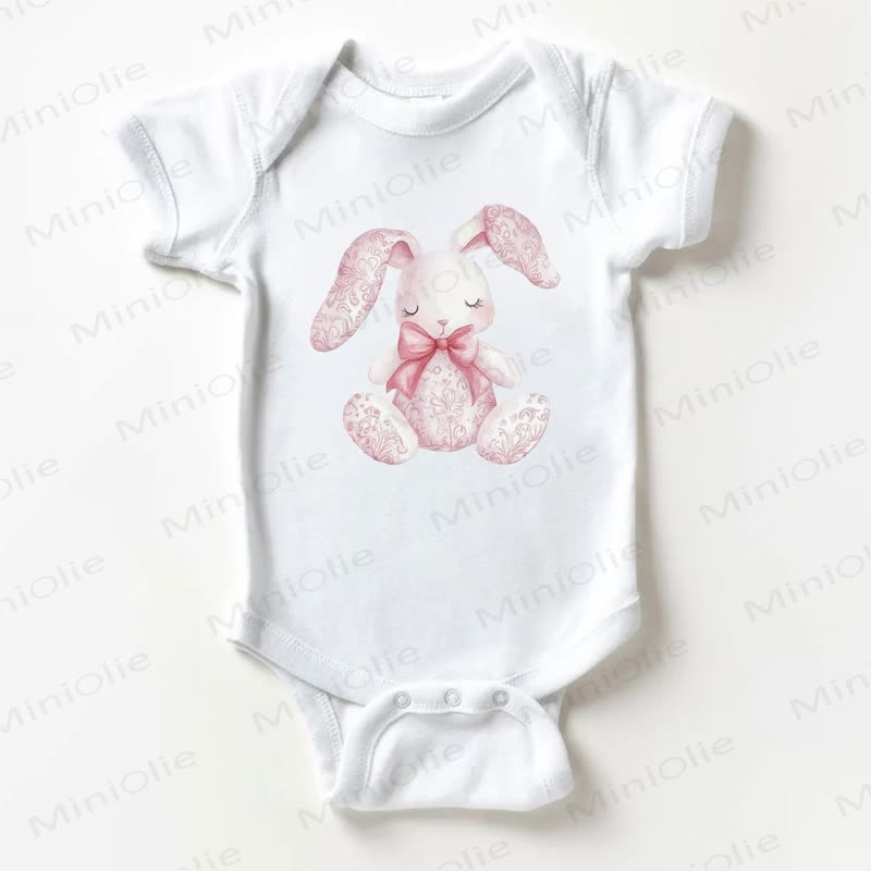 Baby Bow Rabbit White Bodysuit - White - 18-24M - image 1