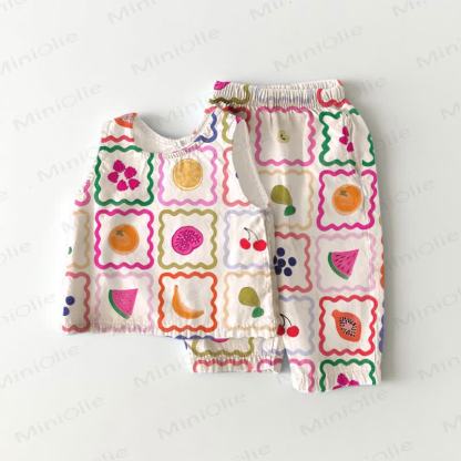 Baby Toddler White Fruit Sleeveless 2-piece Set - White - 5-7T - image 1